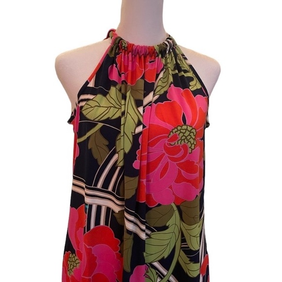 NWT Trina Turk Juju Floral Swirl Halter Mini Dress. Size Medium - Picture 3 of 14
